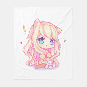 Couverture Polaire kawaii, anime, fille, juste, qui,aime, dessine,