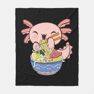 Couverture Polaire Kawaii Axolotl Ramen nouilles Anime Japonaise Enfa