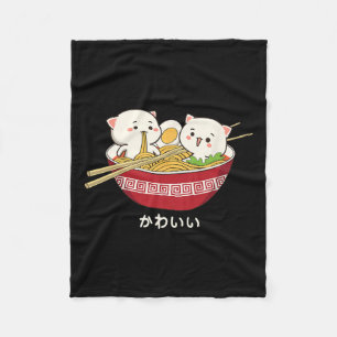 Couverture Polaire Kawaii Chat Japonais Tokyo Anime Chat Ramen T Shir