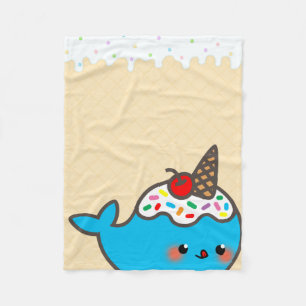 Couverture Polaire Kawaii Glace Narwhal