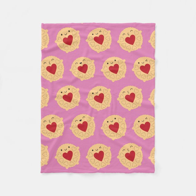Couverture Polaire Kawaii Jammie Dodger Biscuits (Devant)