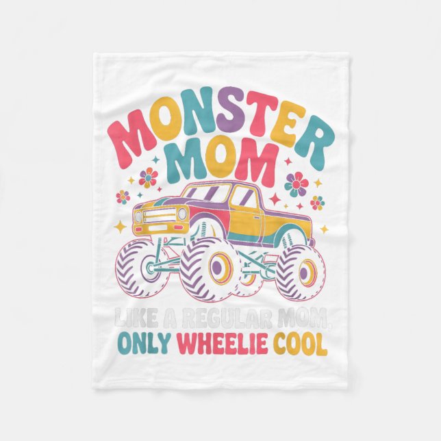 Couverture Polaire Kawaii Monster Mom Like Regular Mommy But Wheelie  (Devant)