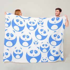 Couverture Polaire Kawaii Panda bébé bleu et blanc modèle