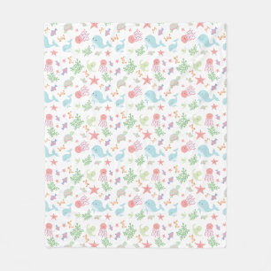 Couverture Polaire Kawaii sous le Baby shower marin Pastel neutre