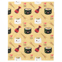 Kawaii Sushi Motif Jaune clair