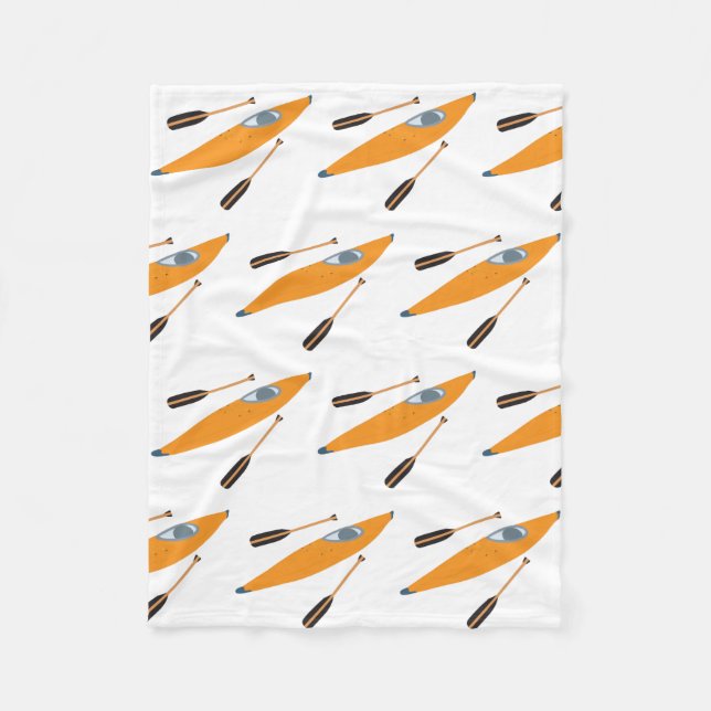 Couverture Polaire Kayak orange avec des aviron (Devant)
