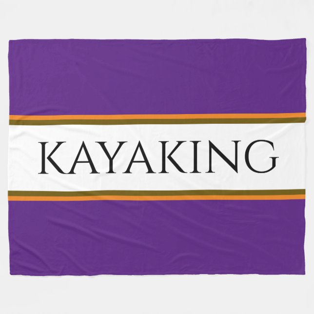 Couverture Polaire KAYAKING Fun violet blanc orange rayures de course (Devant (Horizontal))