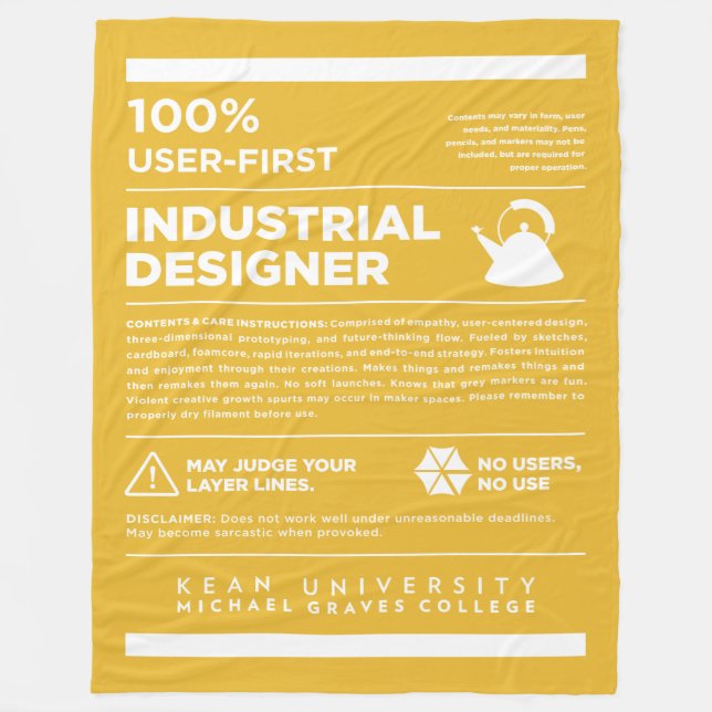 Couverture Polaire Kean MGC Industrial Design Care Label (Devant)