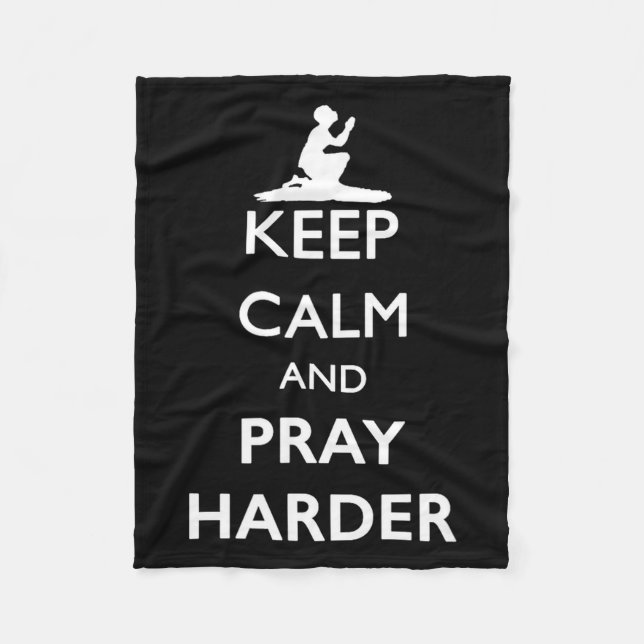 Couverture Polaire Keep Calm And Pray Harder  (Devant)