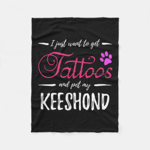 Couverture Polaire Keeshond Amoureux des chiens tatouage drôle Chien