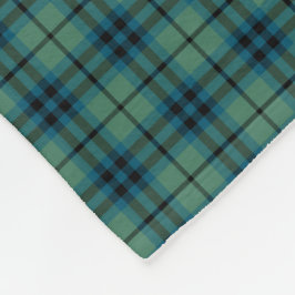 Couverture Polaire Keith Clan Vert clair et bleu Tartan antique