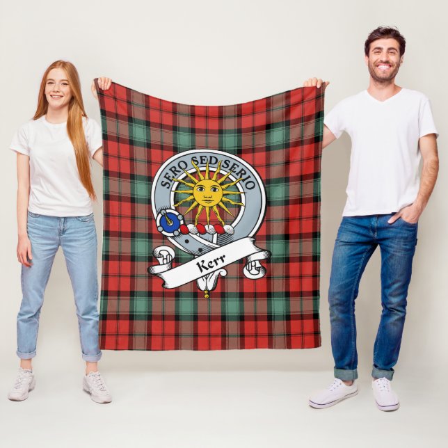 Couverture Polaire Kerr Ancien Clan Badge Tartan Plaid (En situation)