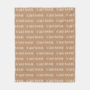 Couverture Polaire Khaki Simple Nom Personnalisé Répétitif