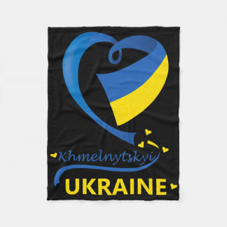 Couverture Polaire Khmelnytskyi Ukraine National Flag Heart Emblem Cr