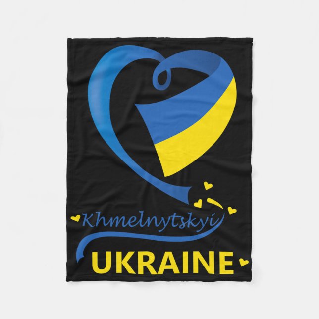Couverture Polaire Khmelnytskyi Ukraine National Flag Heart Emblem Cr (Devant)