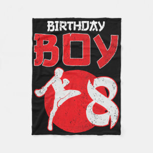 Couverture Polaire Kickboxing 8 Ans Anniversaire Mma Arts Martiaux B