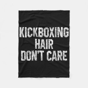 Couverture Polaire Kickboxing Cheveux S'en Fout Drôle Kickboxeur Arts