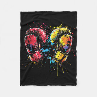 Couverture Polaire Kickboxing Gloves Splotch Martial Artist 