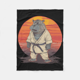 Couverture Polaire Kickboxing Hippo Martial Arts Karate Jiu-jitsu Mma