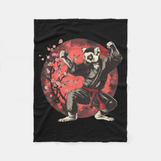 Couverture Polaire Kickboxing Lémurien Arts Martiaux Karaté Jiu-Jitsu