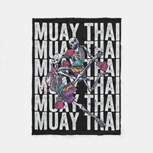 Couverture Polaire Kickboxing Muay Thai, squelettes de Muay Thai, Mua