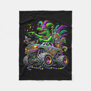 Couverture Polaire Kid Mardi Gras Grawer Dinosaur Trex Monster Truck