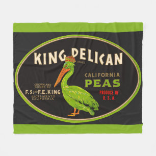 Couverture Polaire King Pelican California pois crate étiquette