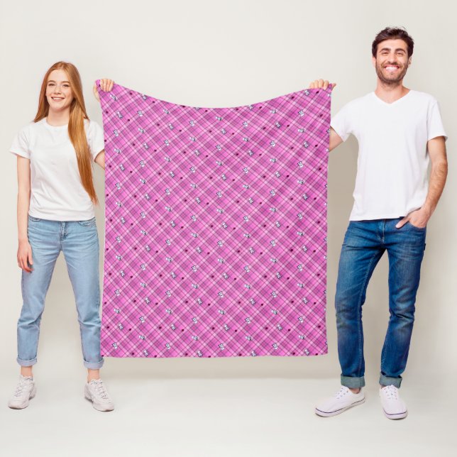 Couverture Polaire KiniArt Westies Sur Plaid (En situation)