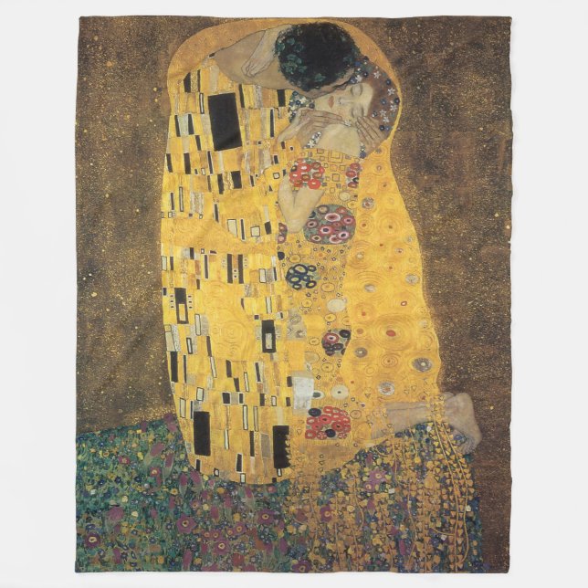 Couverture Polaire Kiss, , reproduction, Gustav Klimt peinture, art, (Devant)