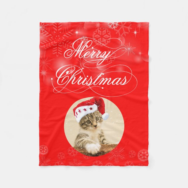 Couverture Polaire Kitten Avec Casquette Rouge (Devant)