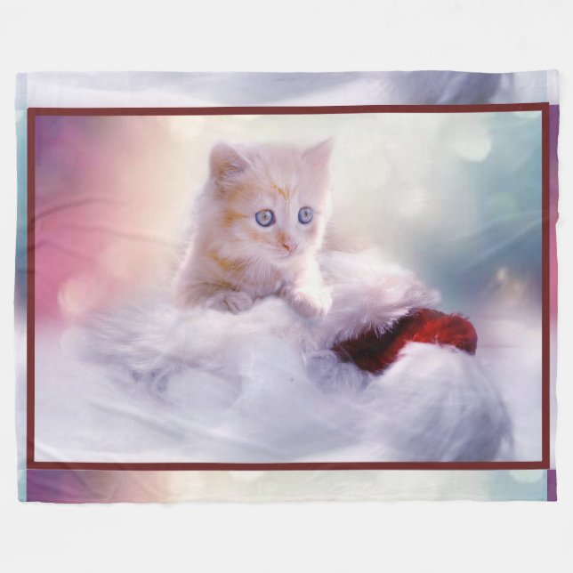 Couverture Polaire Kitten blanc (Devant (Horizontal))