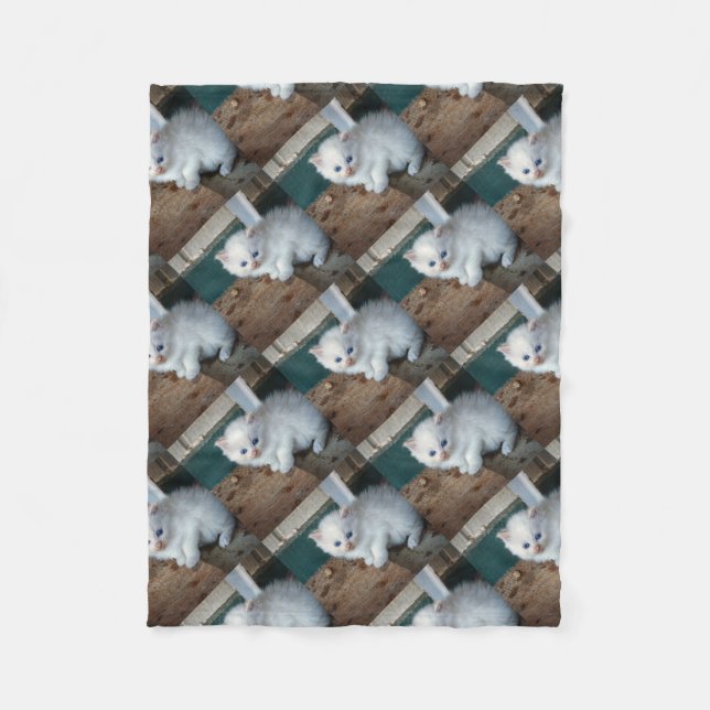Couverture Polaire Kitten blanc (Devant)