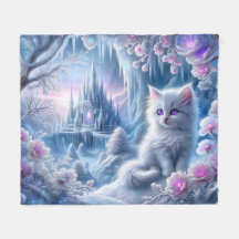 Kitten blanc dans le royaume des glaces d'Imaginai