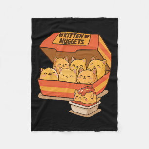 Couverture Polaire Kitten Nuggets Amusants Cute Food Pun Amoureux des