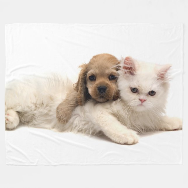 Couverture Polaire Kitty et Pup (Devant (Horizontal))