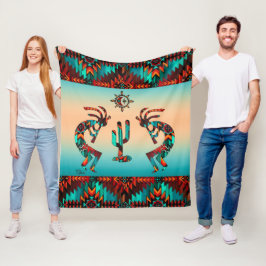 Couverture Polaire Kokopelli Et Cactus