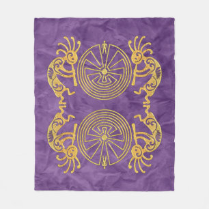 Couverture Polaire KOKOPELLI/HOMME DANS l'or de LABYRINTHE + vos