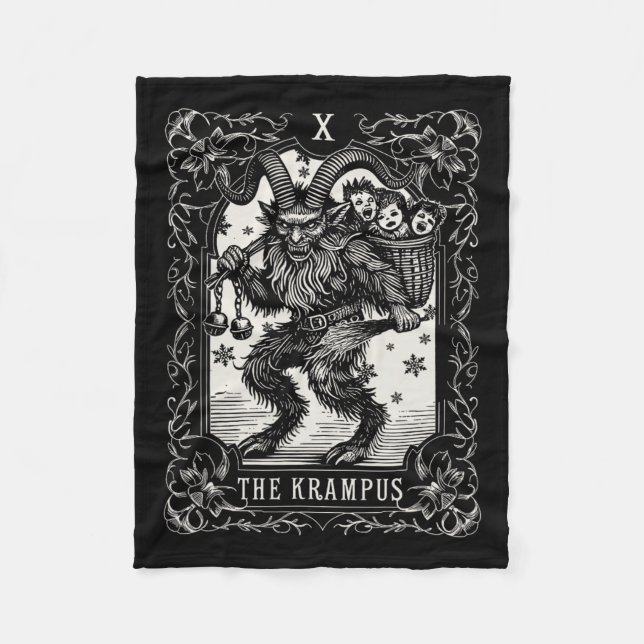 Couverture Polaire Krampus Tarot Card Design Noël Saison Evil Pa (Devant)
