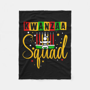 Couverture Polaire Kwanza Squad Famille Noël Afro-américain Joyeux