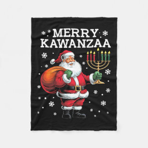 Couverture Polaire Kwanzaa Père Noël Sept Bougies Afro-Africain-Améri