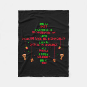 Couverture Polaire Kwanzaa Sept Principes Arbre Unité Foi Graphique