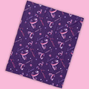 Couverture Polaire L monogramme et nom personnalisé Louisa