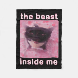 Couverture Polaire La bête en moi drôle Mème de chat Sarcastique Inap