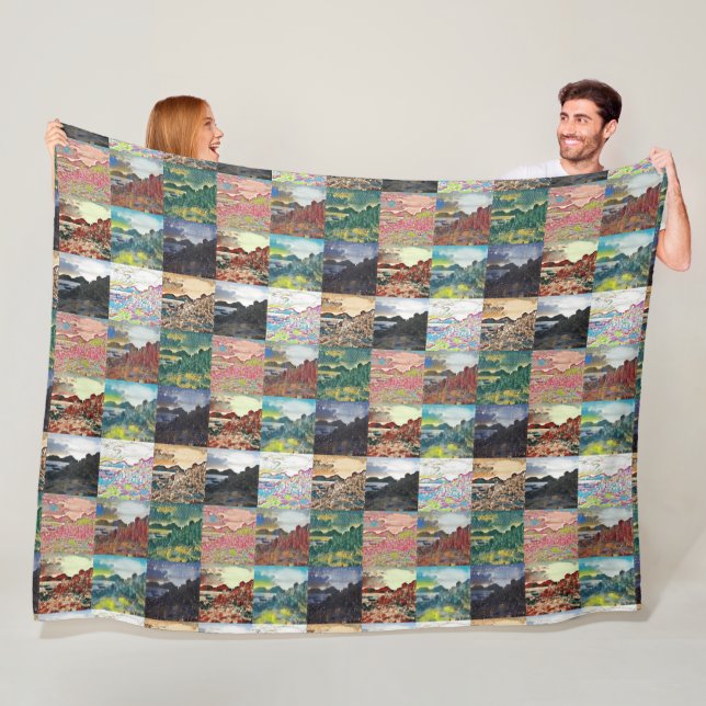 Couverture Polaire La Chaussée des Géants...Collage Irlande du Nord (En situation)