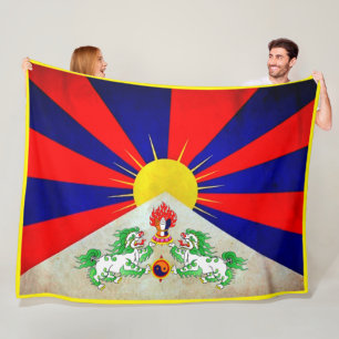 Couverture Polaire « La Chine : TIBET drapeau… «