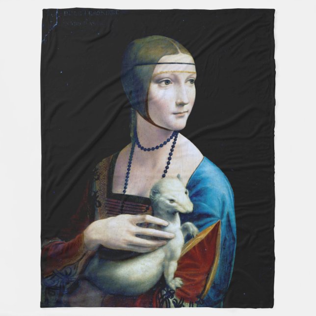 Couverture Polaire La Dame avec une mine, Léonard de Vinci (Devant)
