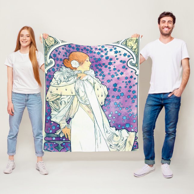 Couverture Polaire La Dame des Camelias, Alphonse Mucha (En situation)