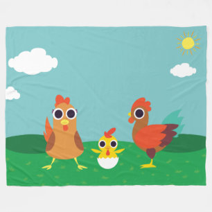 Couverture Polaire La famille de poulet à la journée