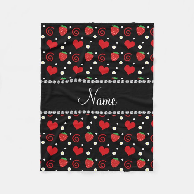 Couverture Polaire La fraise nommée personnalisée fleurit des remous (Devant)
