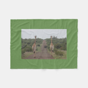 Couverture Polaire La girafe jumelle mignon personnalisent des